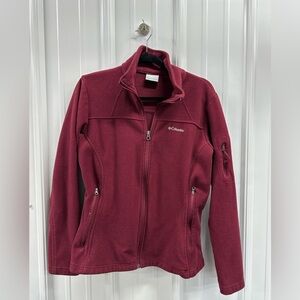 Columbia Burgundy Full-Zip Fleece Jacket